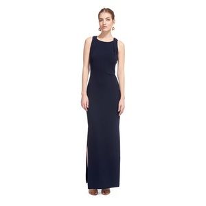 Whistles Tie Back Navy Gown with Slit